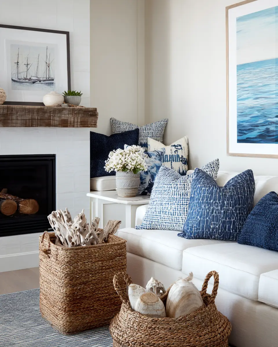 Colorful Coastal Living Room Decor Ideas
