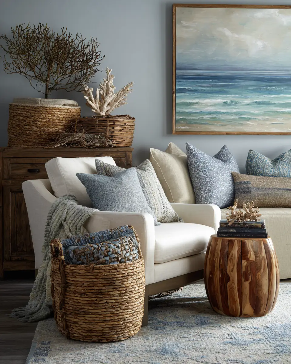 Colorful Coastal Living Room Decor Ideas