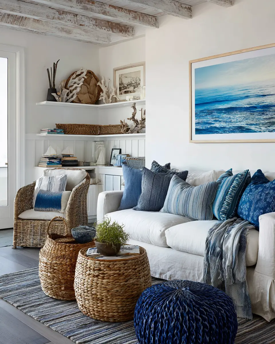 Colorful Coastal Living Room Decor Ideas
