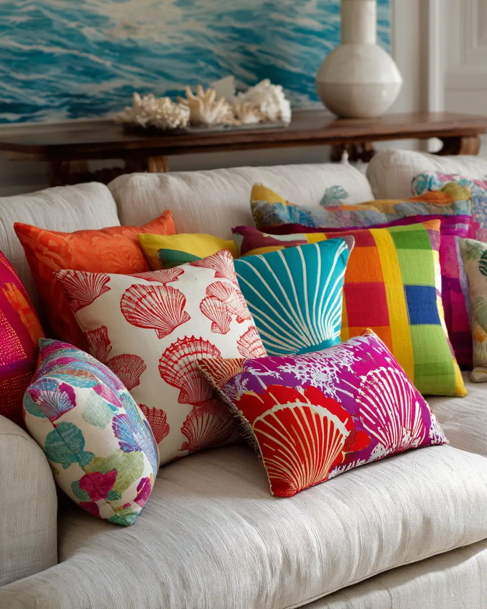 Colorful Coastal Living Room Decor Ideas
