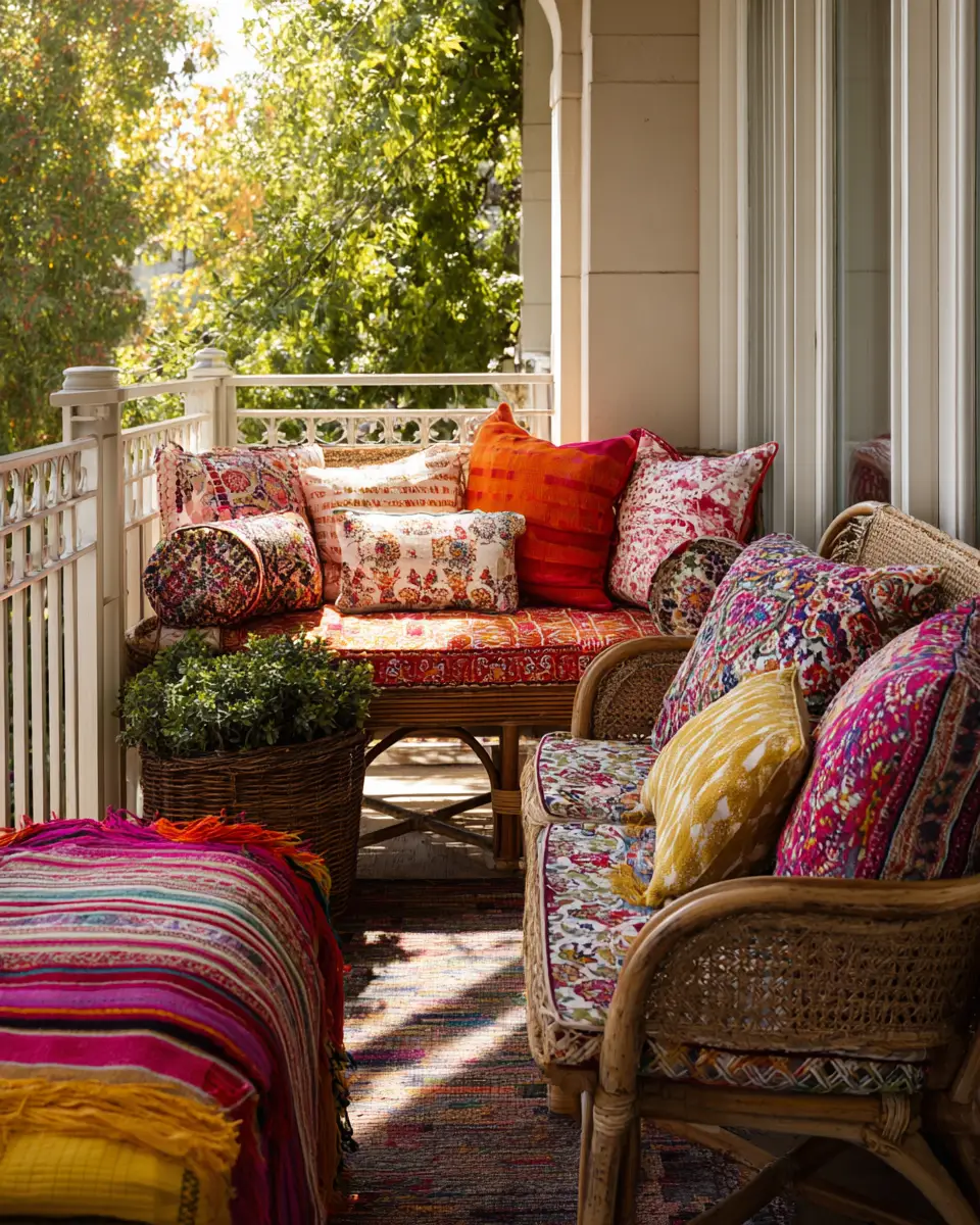 Colorful French Country Balcony Decor Ideas