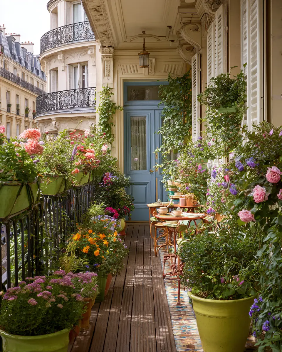 Colorful French Country Balcony Decor Ideas
