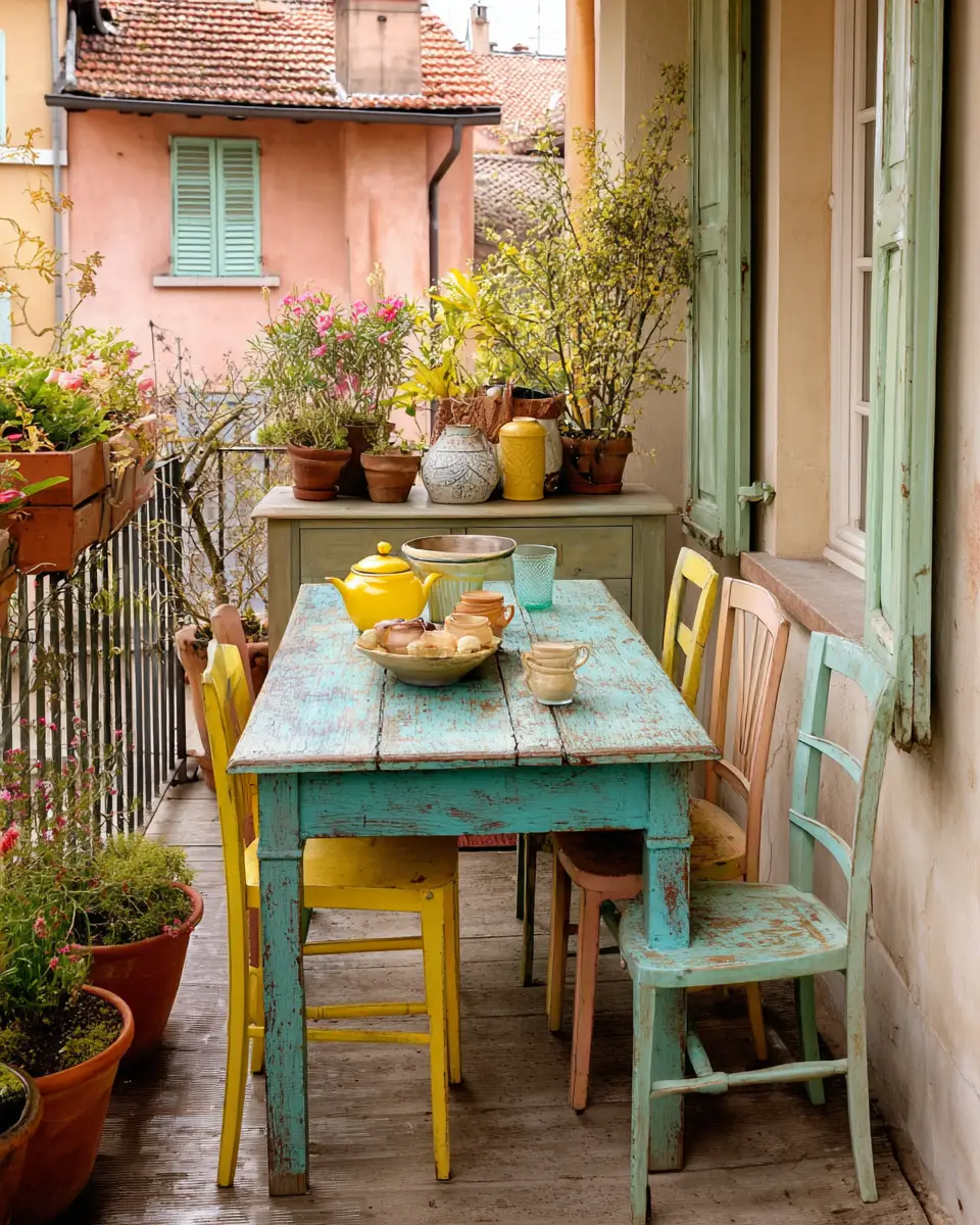Colorful French Country Balcony Decor Ideas