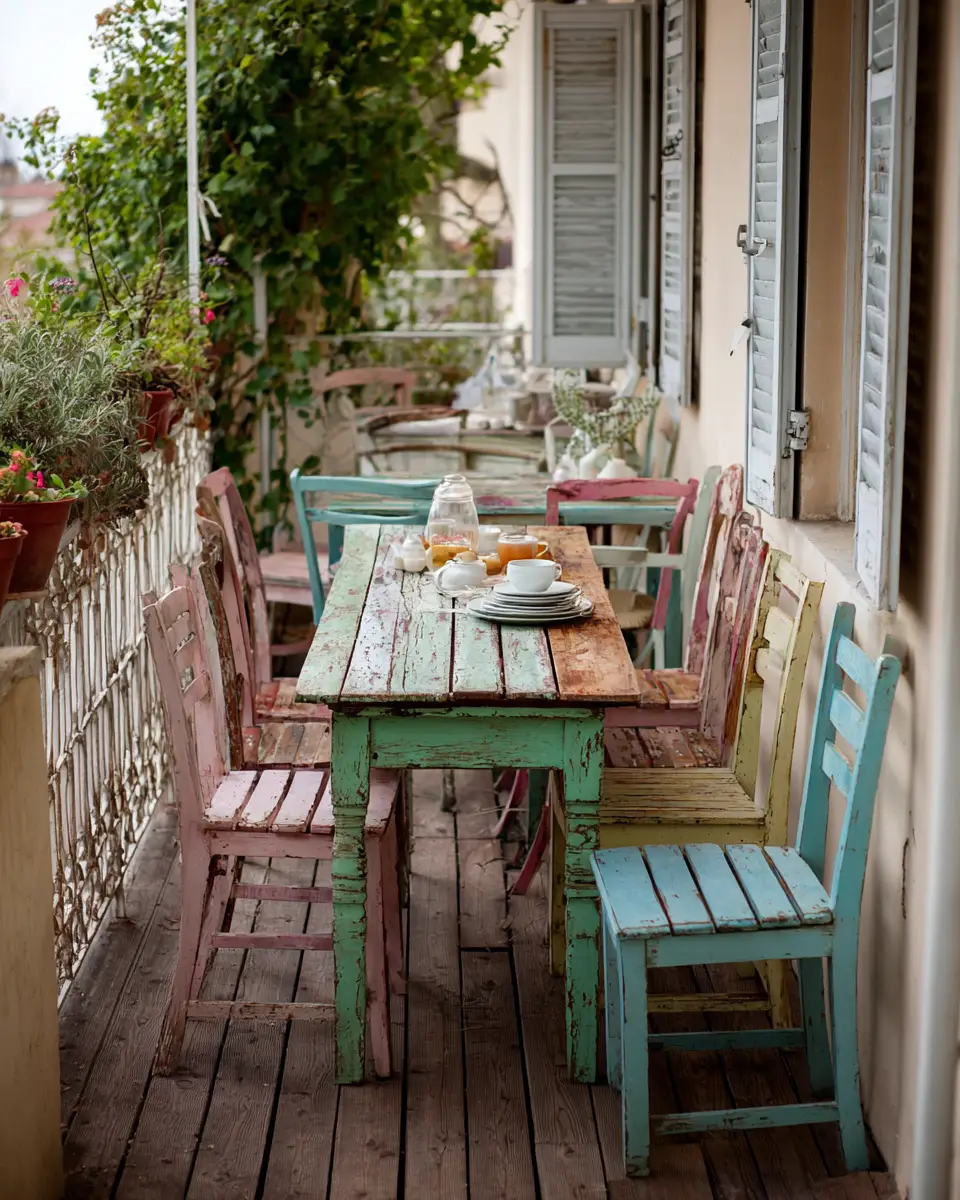 Colorful French Country Balcony Decor Ideas