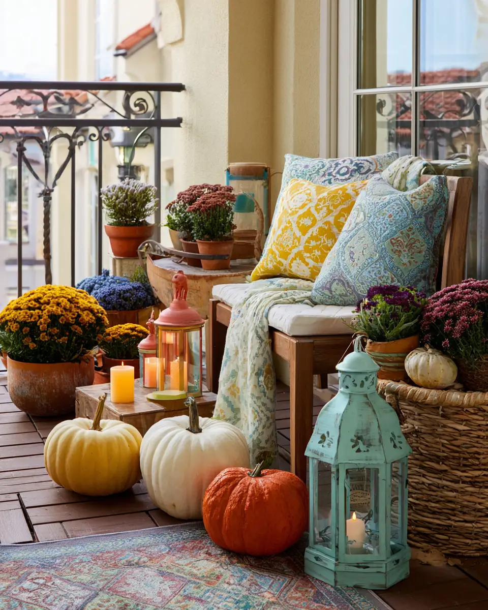Colorful French Country Balcony Decor Ideas