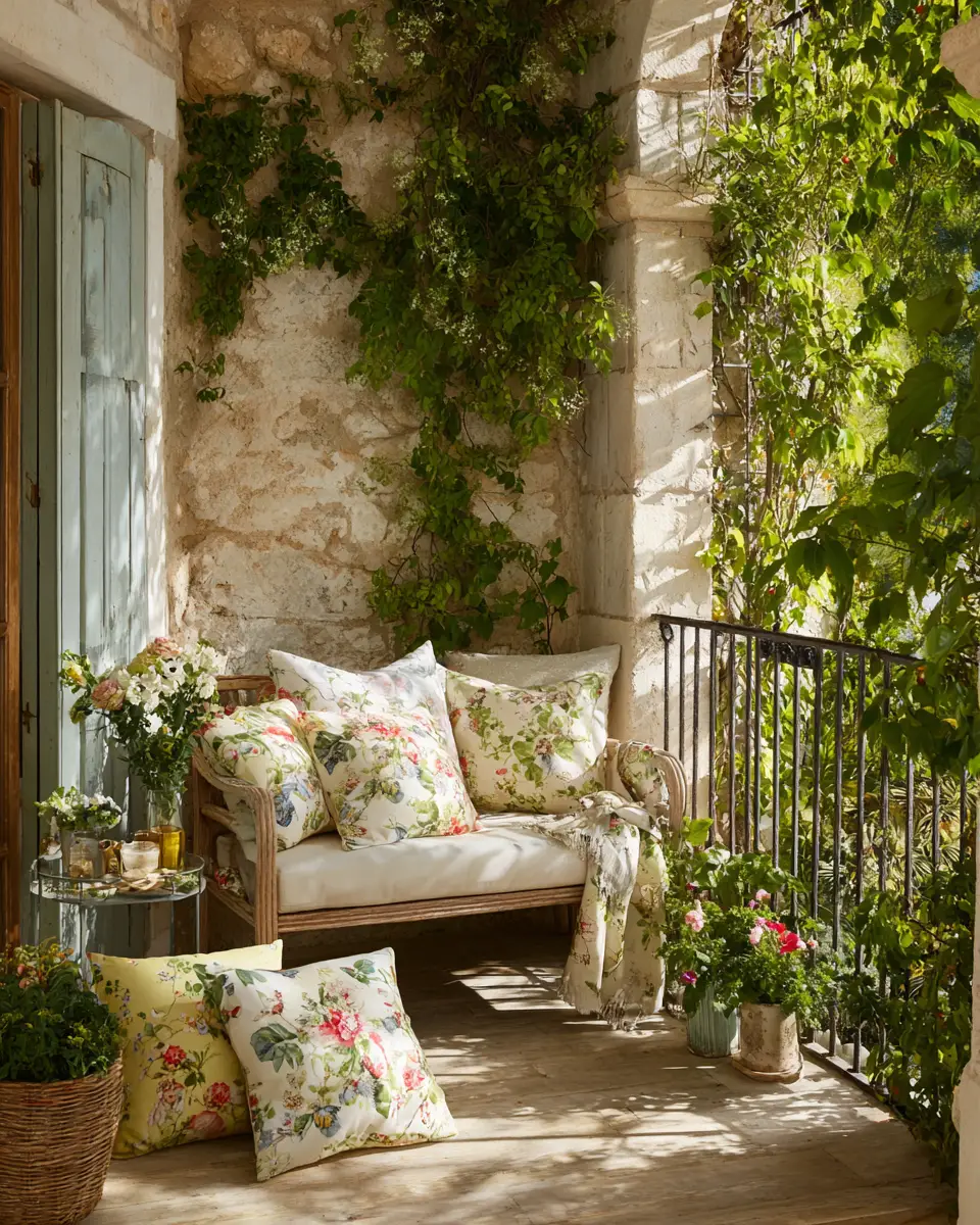 Colorful French Country Balcony Decor Ideas