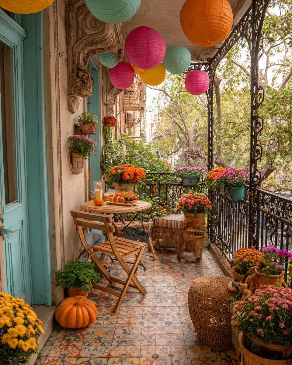 Colorful French Country Balcony Decor Ideas