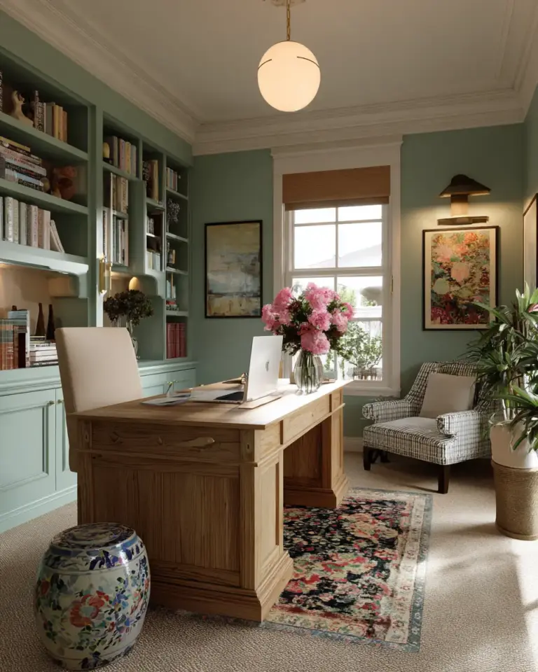 Colorful French Country Home Office Decor Ideas - Featured