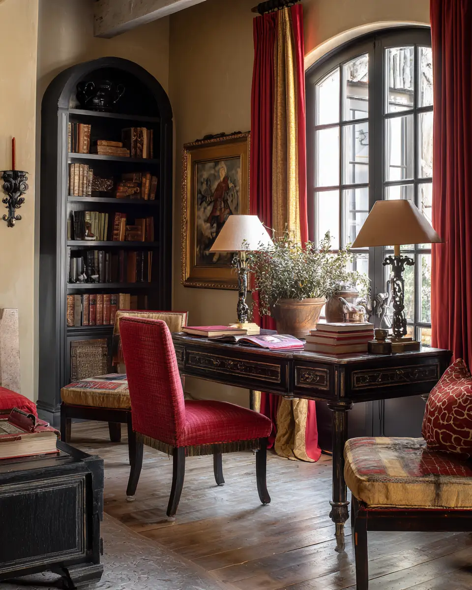 Colorful French Country Home Office Decor Ideas