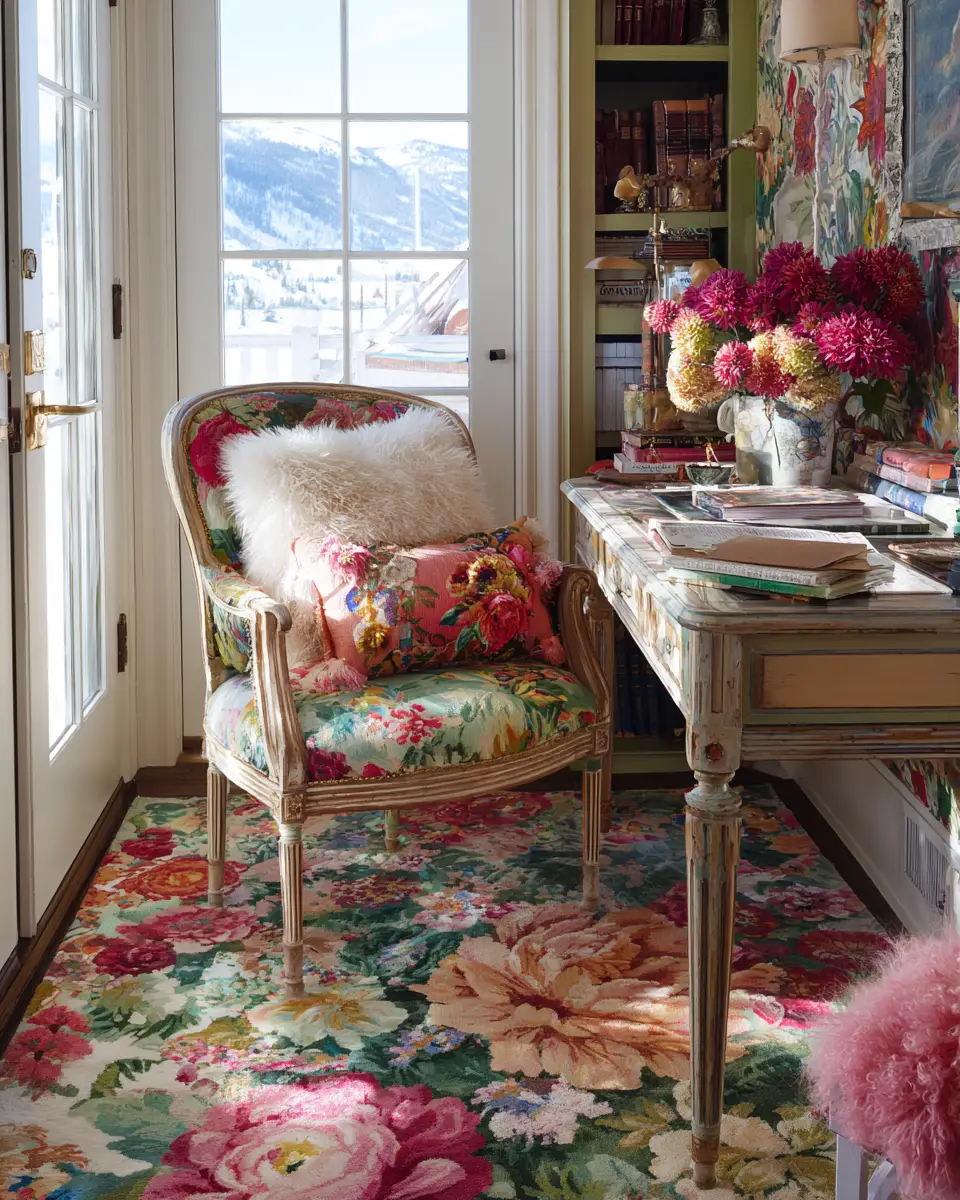 Colorful French Country Home Office Decor Ideas