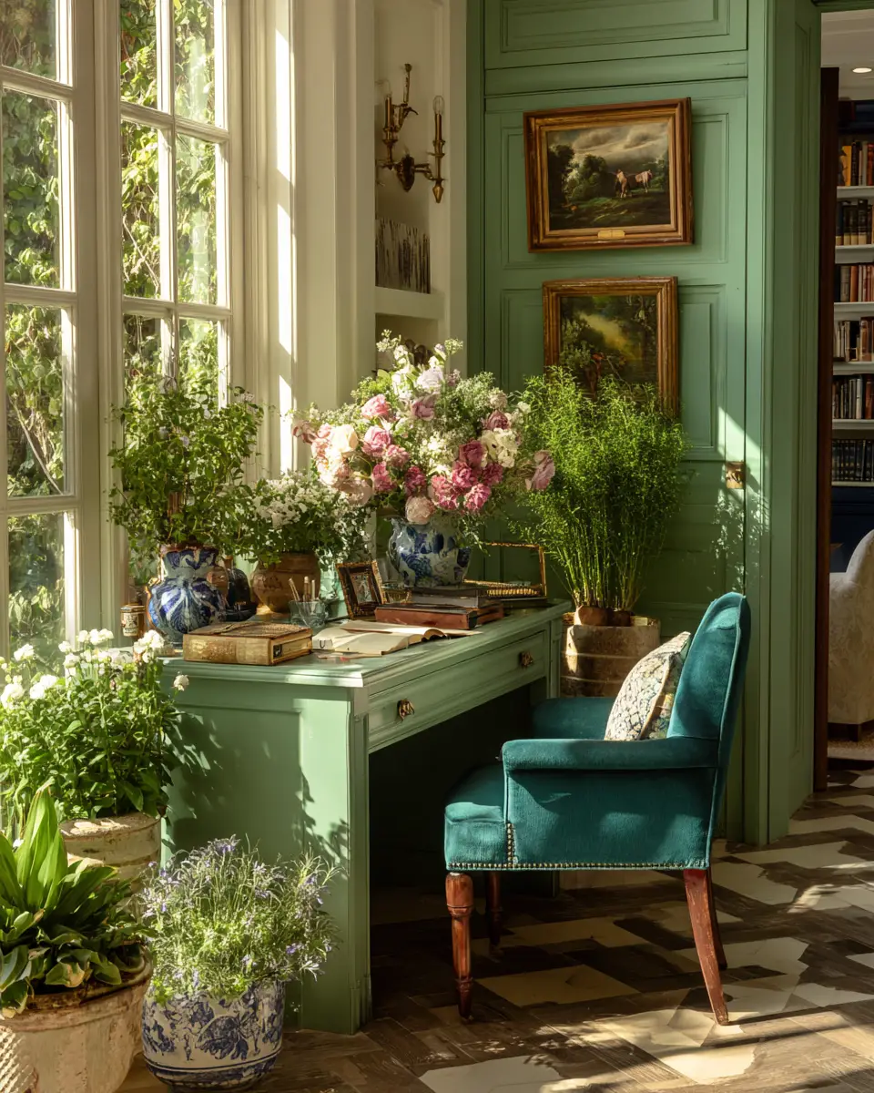 Colorful French Country Home Office Decor Ideas