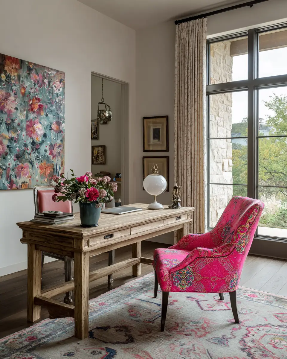 Colorful French Country Home Office Decor Ideas