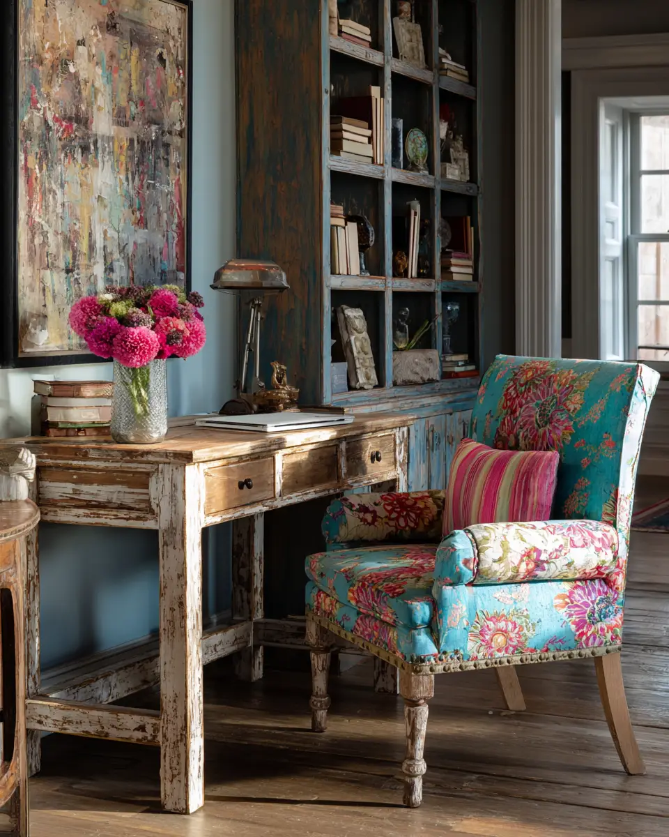 Colorful French Country Home Office Decor Ideas