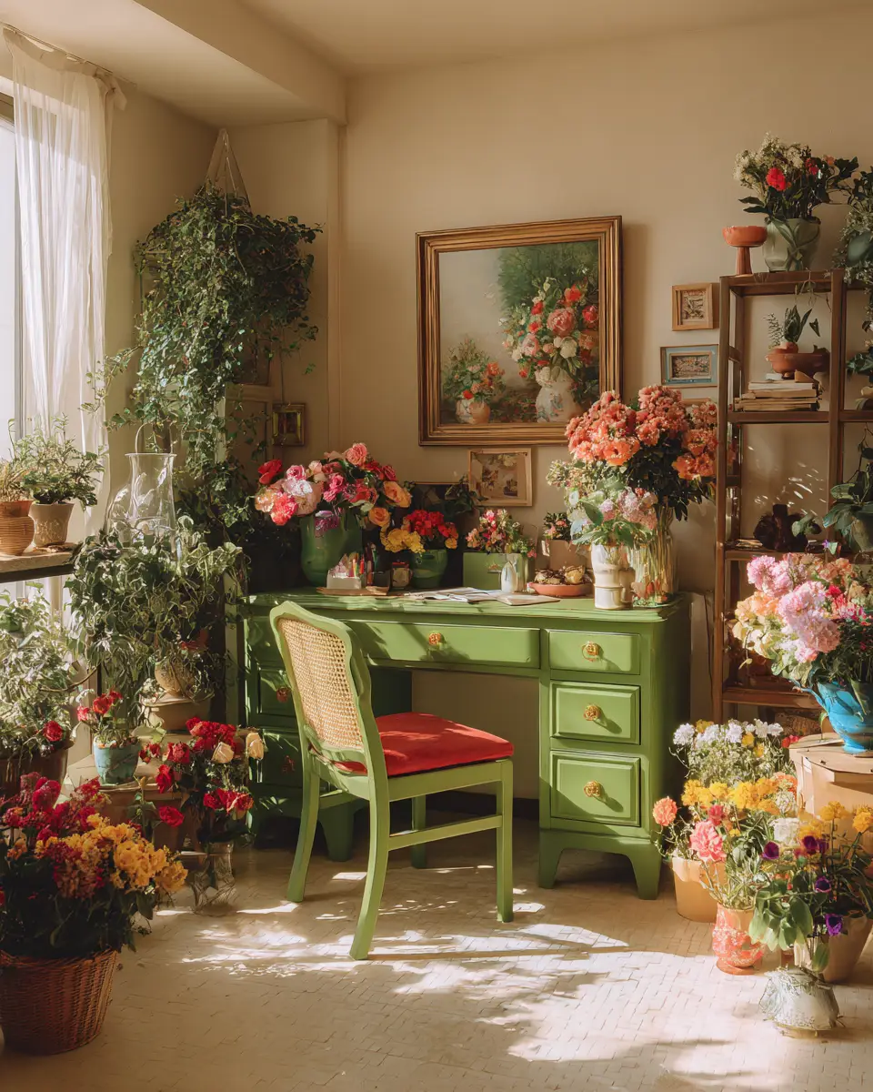 Colorful French Country Home Office Decor Ideas