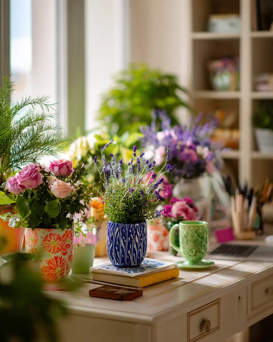 Colorful French Country Home Office Decor Ideas