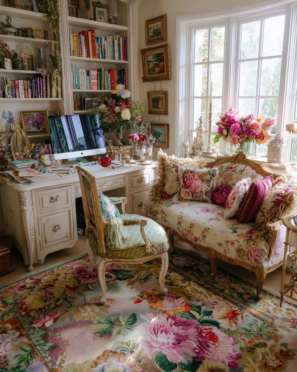 Colorful French Country Home Office Decor Ideas