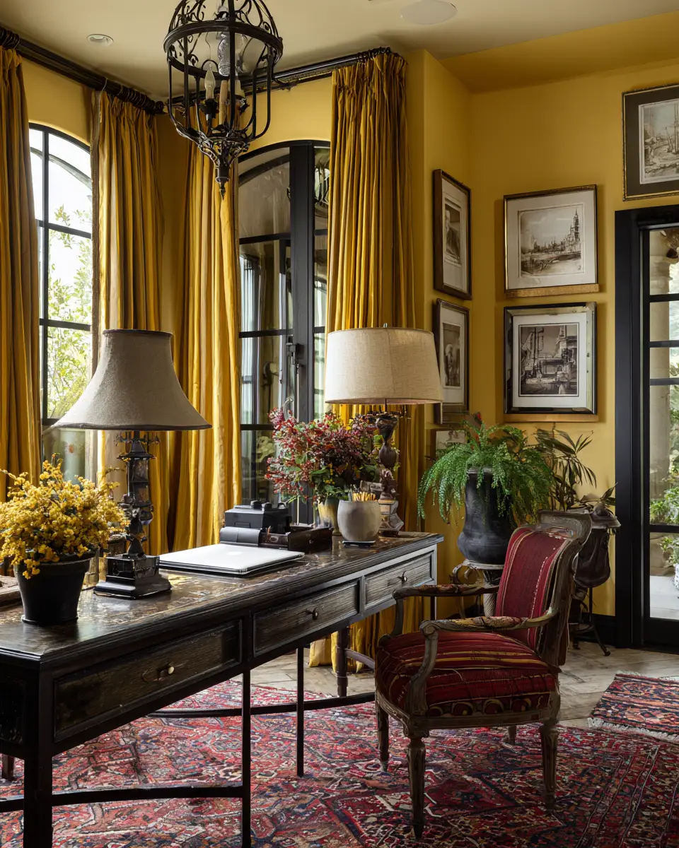 Colorful French Country Home Office Decor Ideas