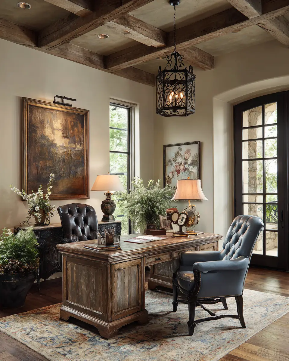 Colorful French Country Home Office Decor Ideas