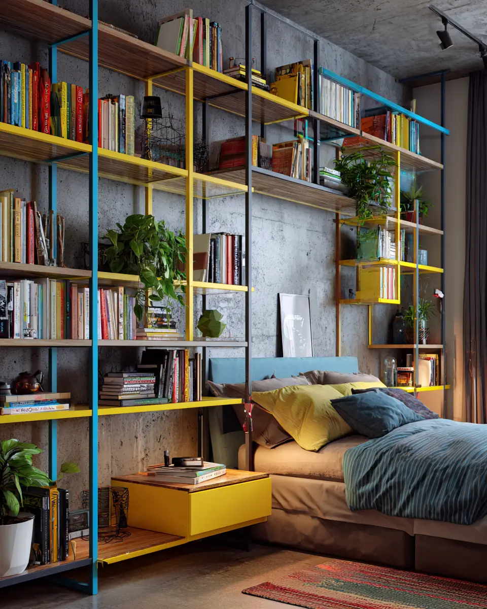 Colorful Industrial Bedroom Decor Ideas