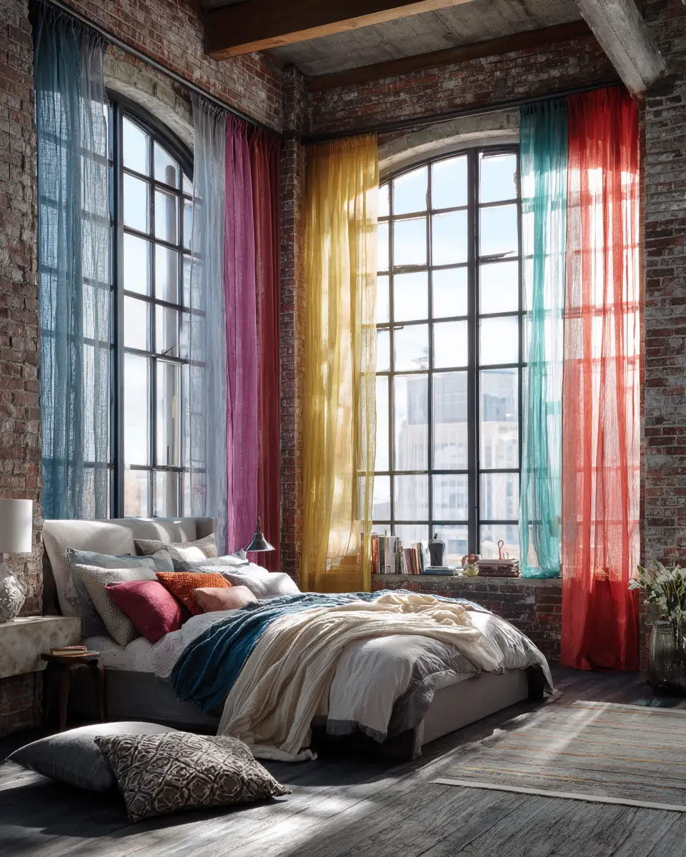 Colorful Industrial Bedroom Decor Ideas
