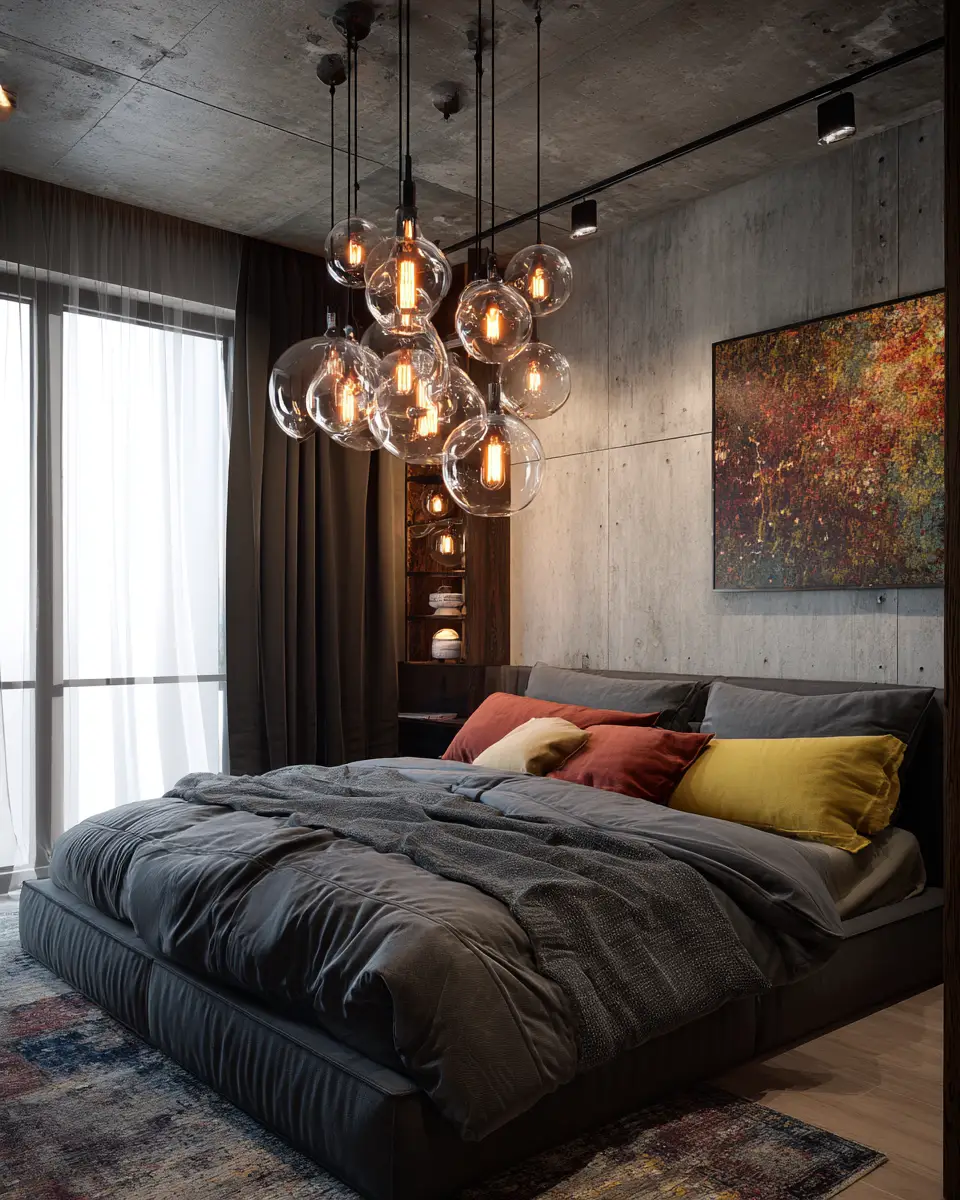 Colorful Industrial Bedroom Decor Ideas