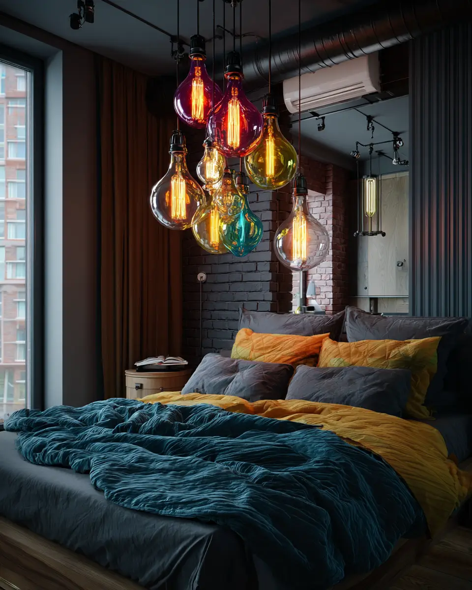 Colorful Industrial Bedroom Decor Ideas