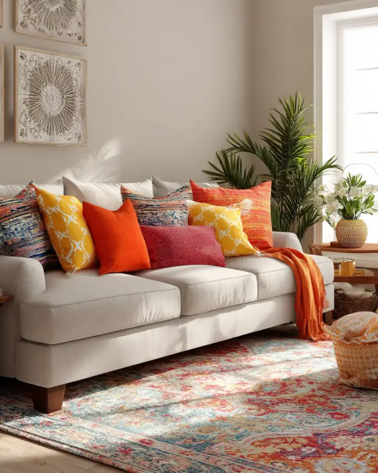 Colorful Industrial Living Room Decor Ideas - Featured