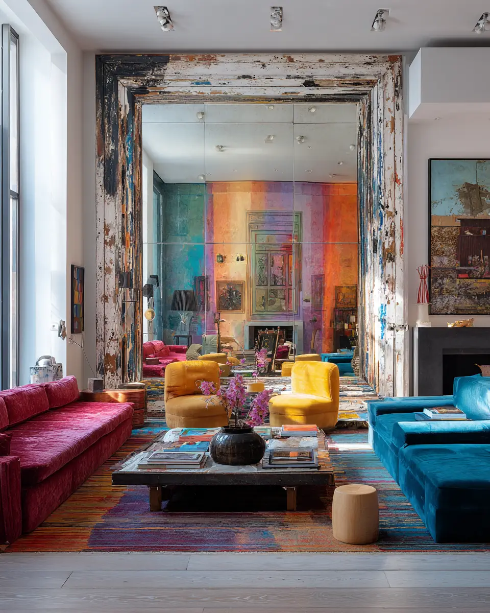 Colorful Industrial Living Room Decor Ideas
