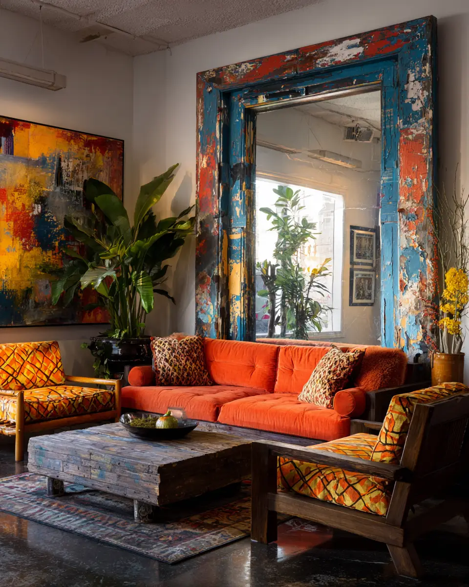 Colorful Industrial Living Room Decor Ideas