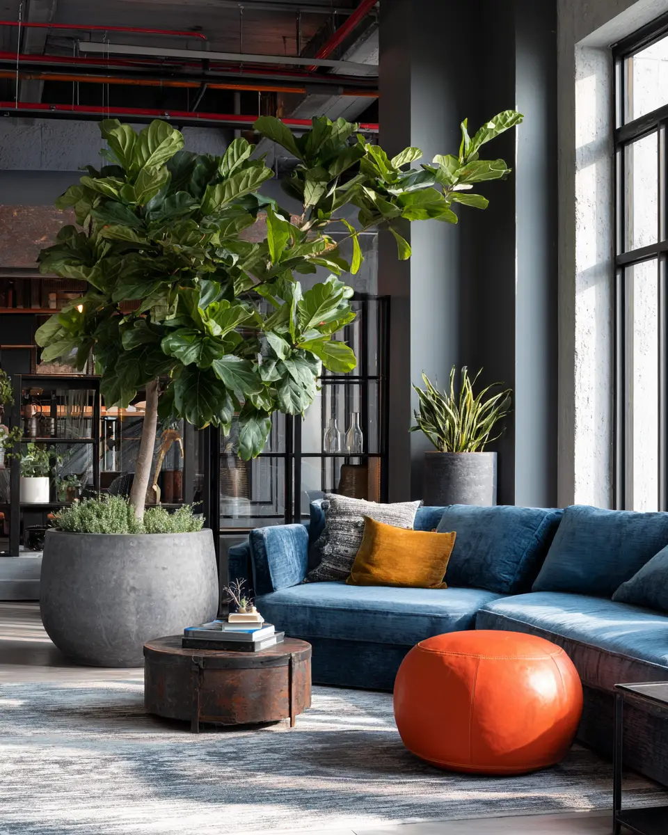 Colorful Industrial Living Room Decor Ideas