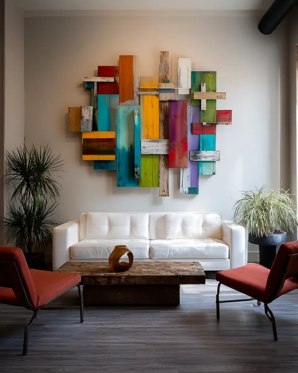 Colorful Industrial Living Room Decor Ideas