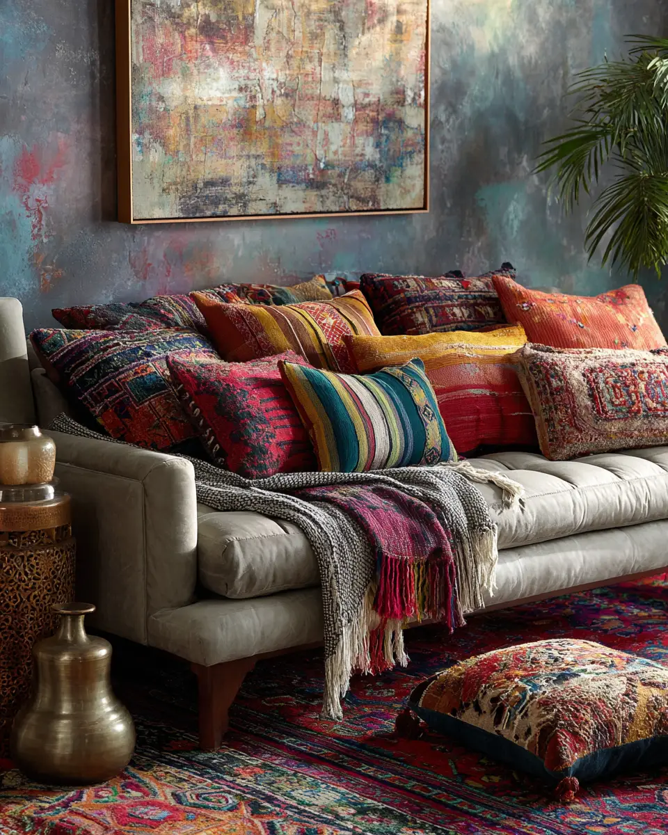 Colorful Industrial Living Room Decor Ideas