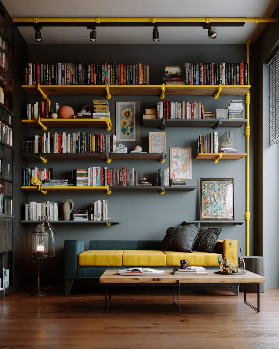 Colorful Industrial Living Room Decor Ideas