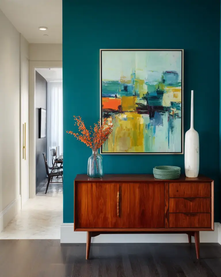 Colorful Mid-Century Modern Entryway Decor Ideas - Featured