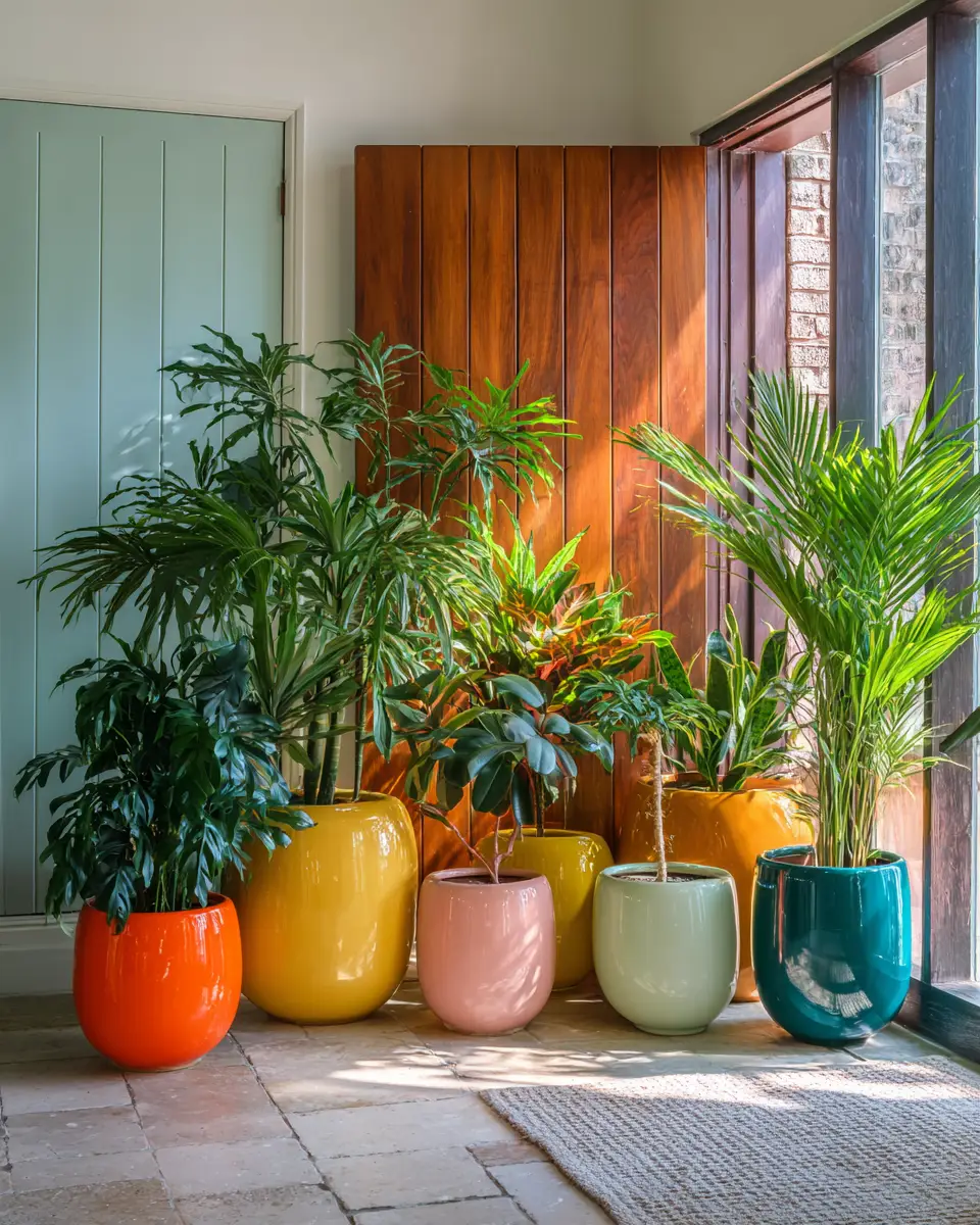 Colorful Mid-Century Modern Entryway Decor Ideas