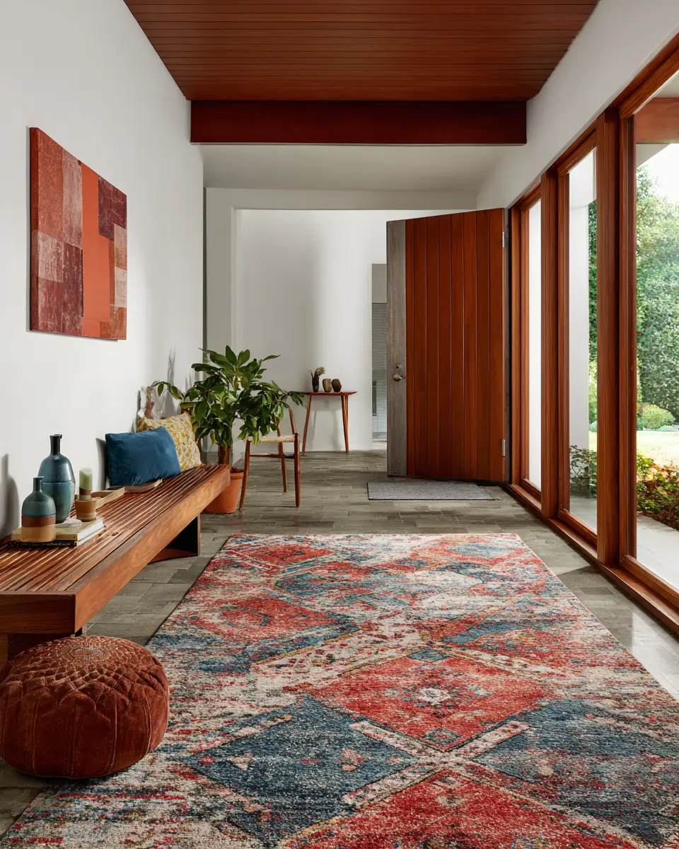 Colorful Mid-Century Modern Entryway Decor Ideas