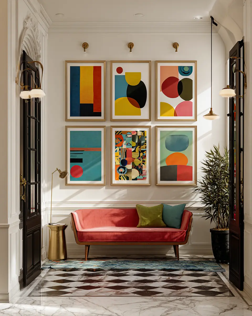 Colorful Mid-Century Modern Entryway Decor Ideas