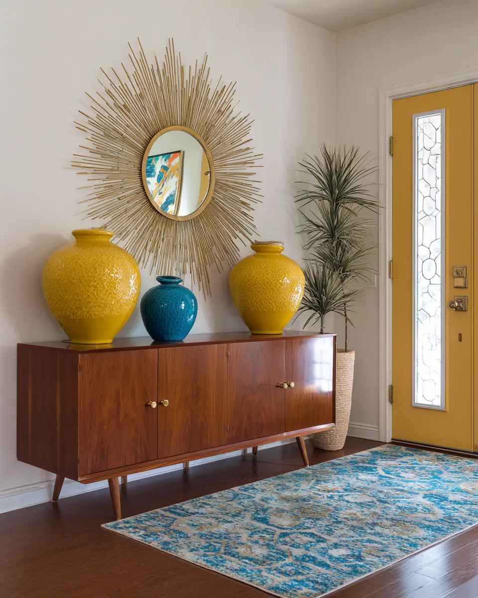 Colorful Mid-Century Modern Entryway Decor Ideas
