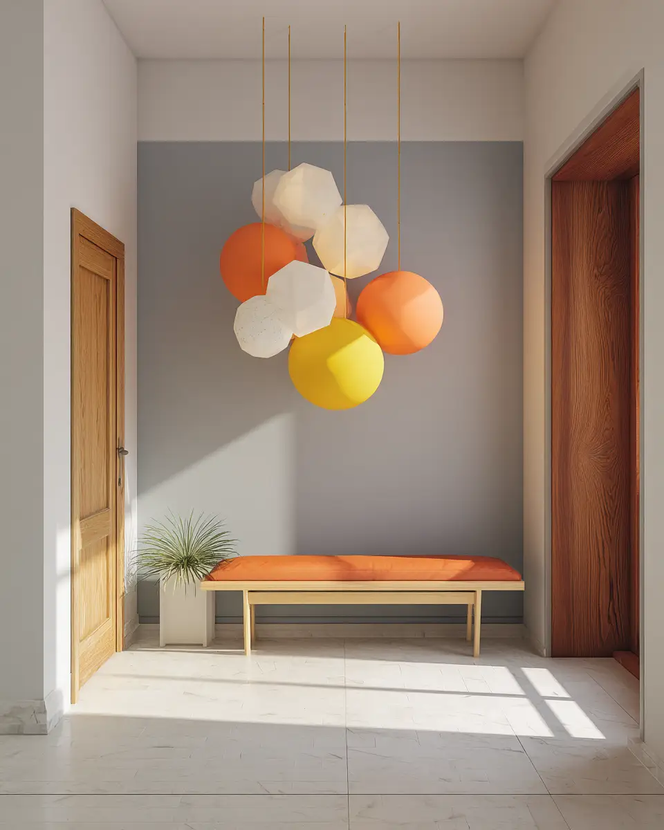 Colorful Mid-Century Modern Entryway Decor Ideas