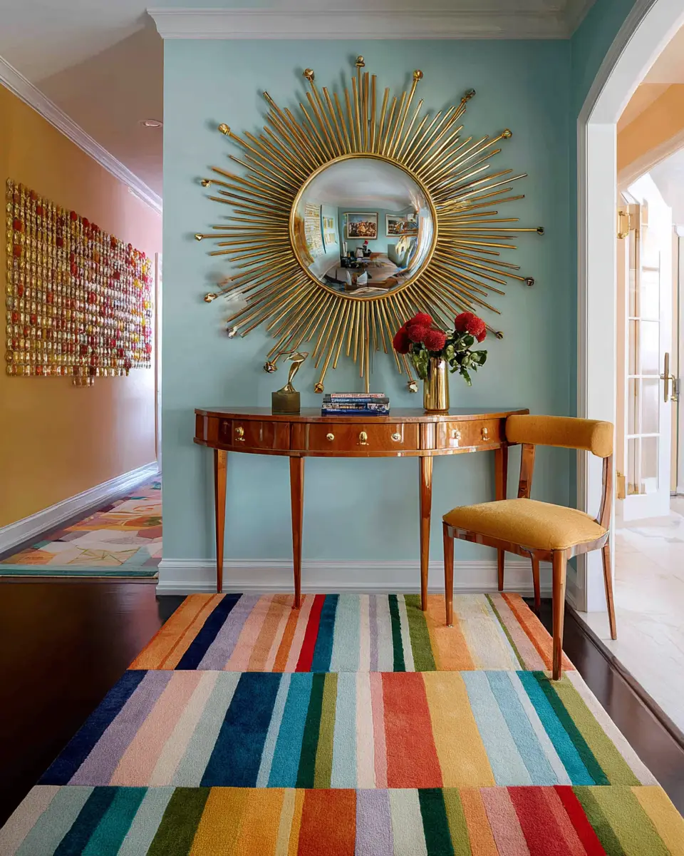 Colorful Mid-Century Modern Entryway Decor Ideas