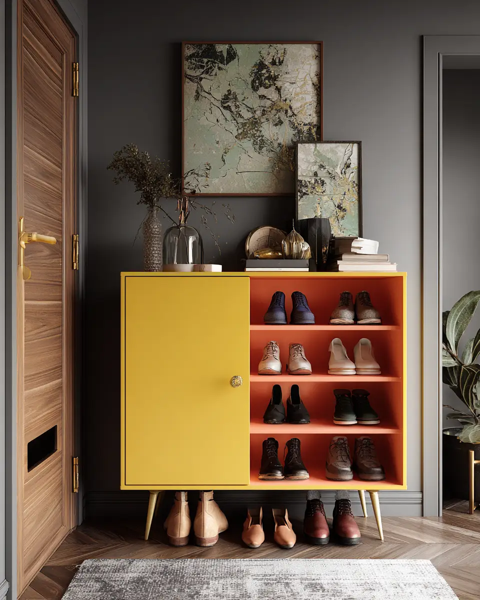 Colorful Mid-Century Modern Entryway Decor Ideas