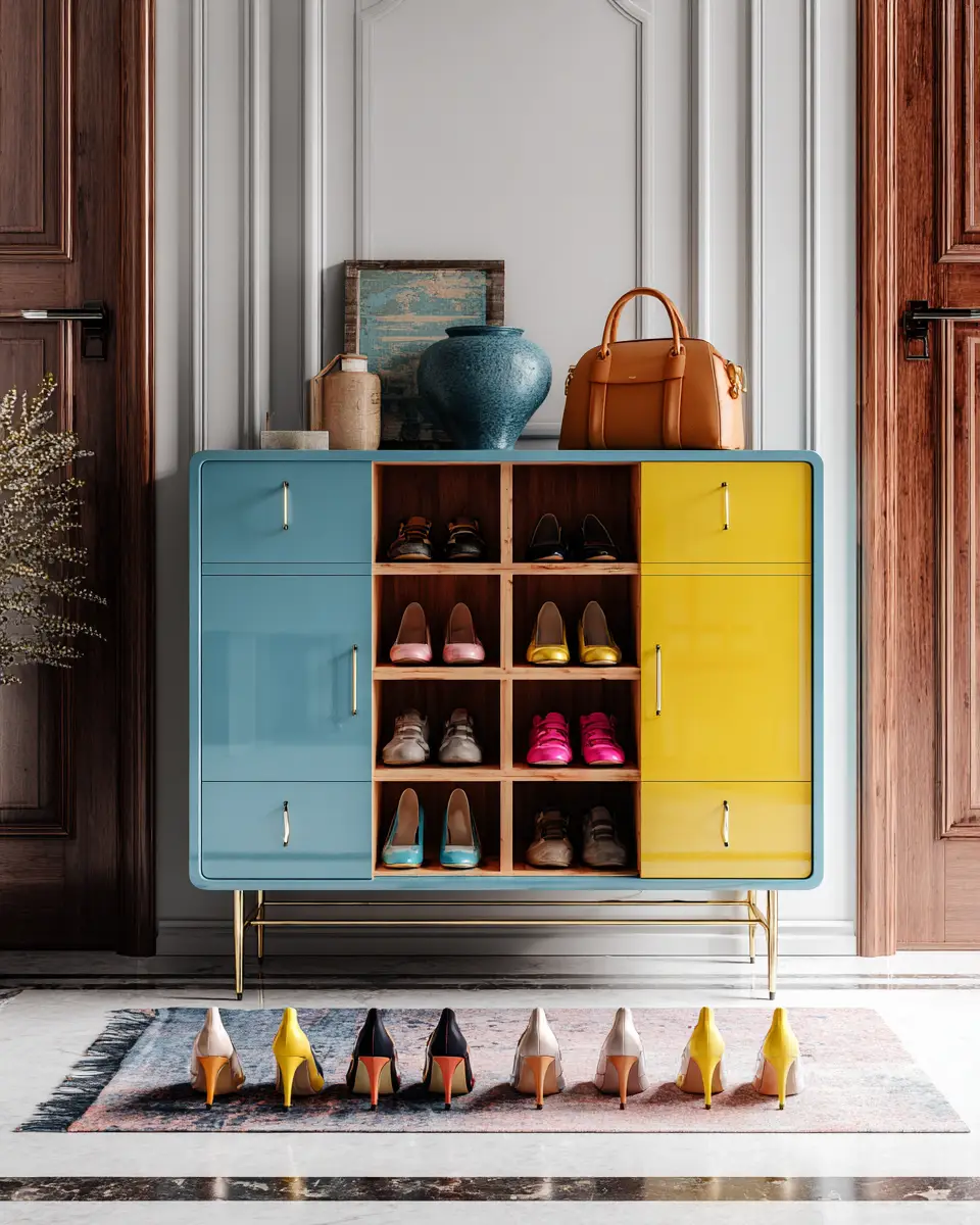 Colorful Mid-Century Modern Entryway Decor Ideas