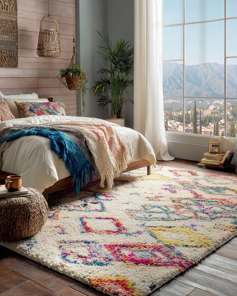 Colorful Modern Farmhouse Bedroom Decor Ideas