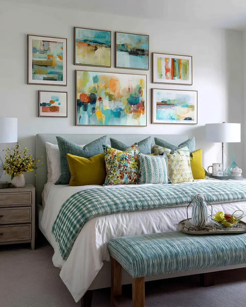 Colorful Modern Farmhouse Bedroom Decor Ideas