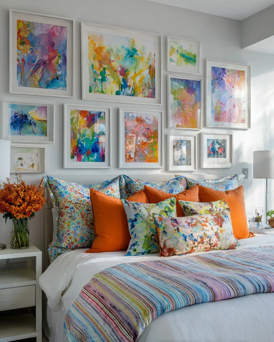Colorful Modern Farmhouse Bedroom Decor Ideas