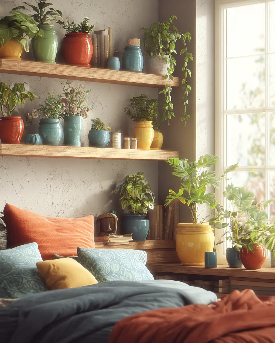 Colorful Modern Farmhouse Bedroom Decor Ideas