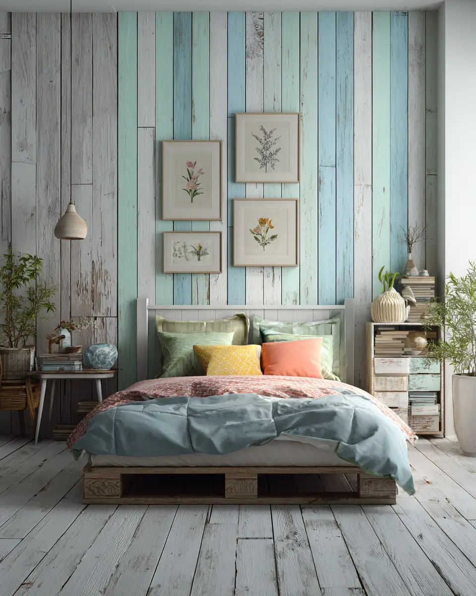 Colorful Modern Farmhouse Bedroom Decor Ideas