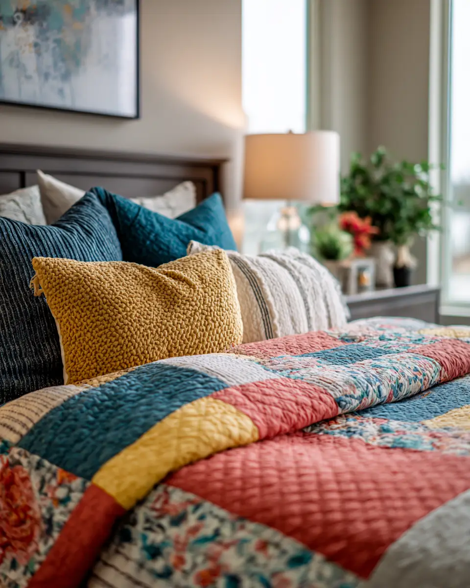 Colorful Modern Farmhouse Bedroom Decor Ideas