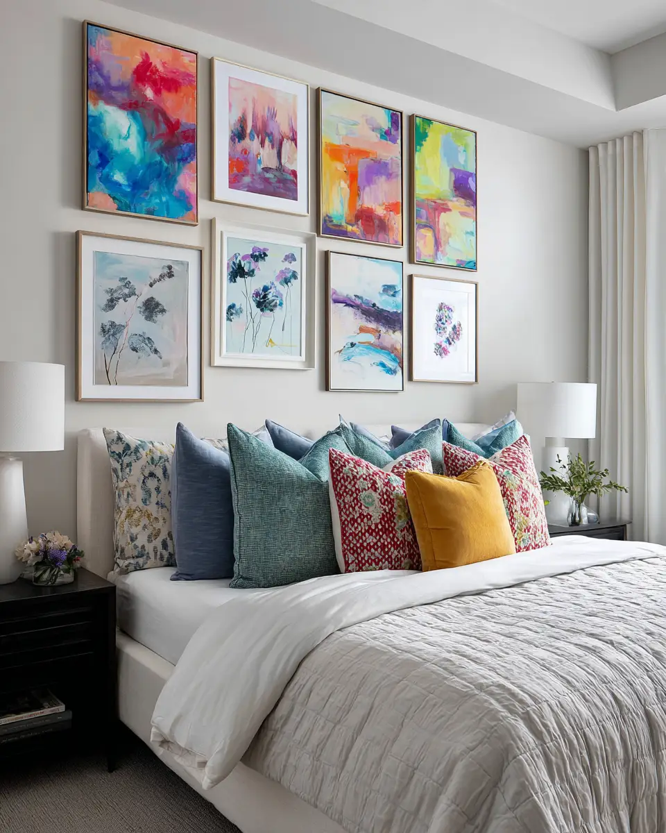 Colorful Modern Farmhouse Bedroom Decor Ideas