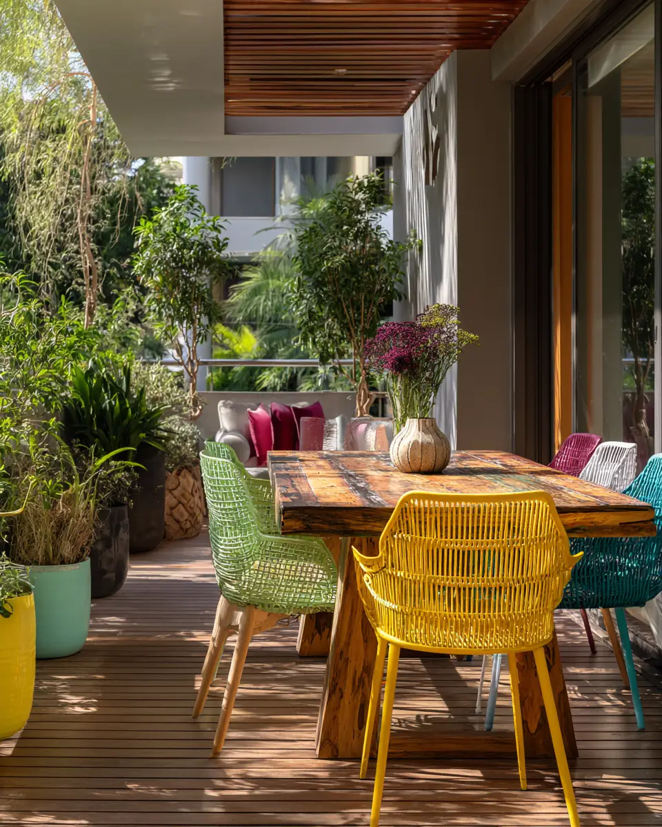 Colorful Organic Modern Balcony Decor Ideas